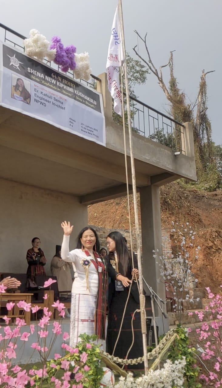 Er Kahuli Sema, Engineer-in-Chief, NPWD flags off the 64th Shena New Students’ Union session on December 27.